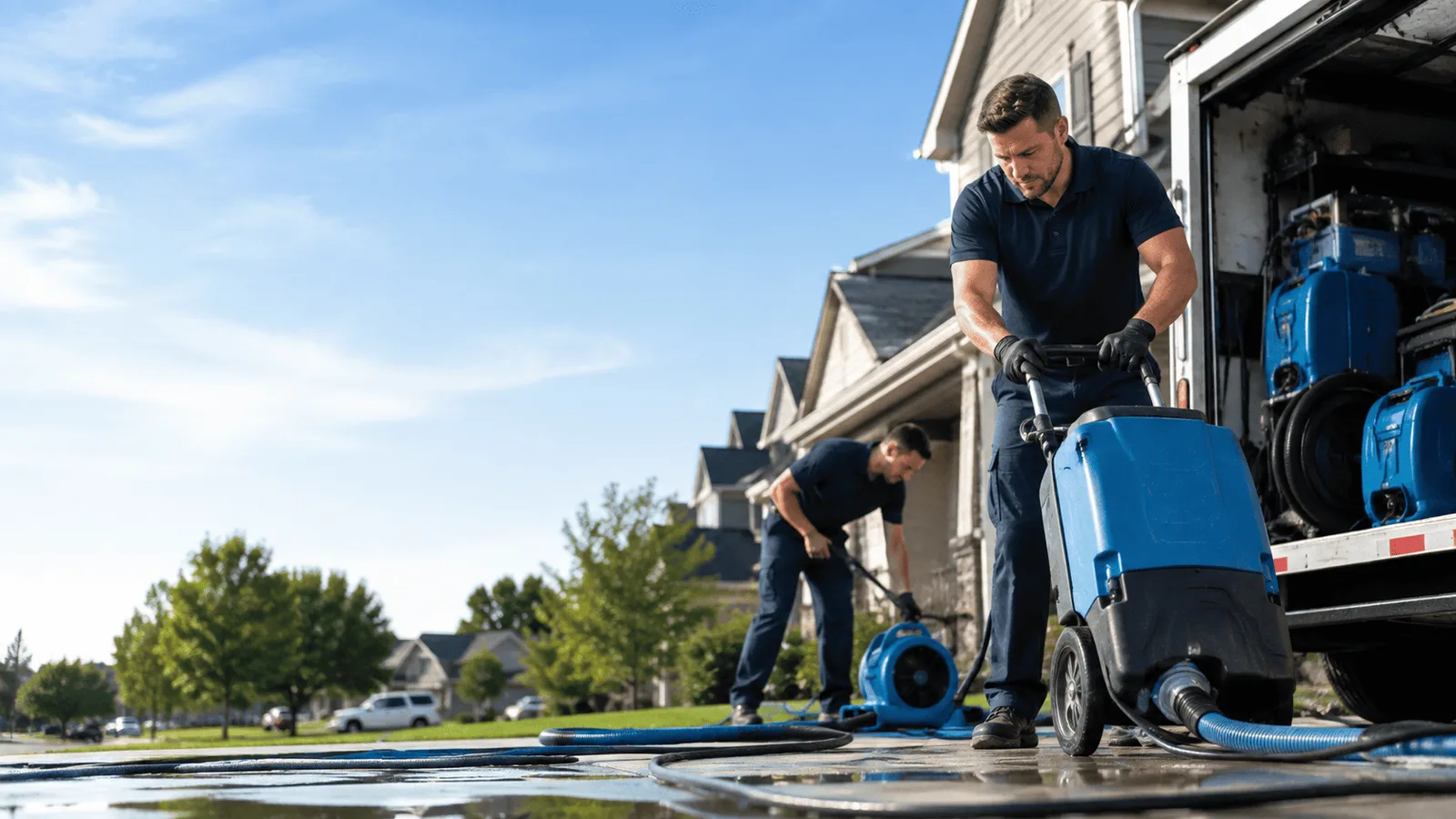 Basement Flooding being performed in West Burlington, NY